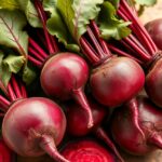 Friss, egészséges cékla levelekkel