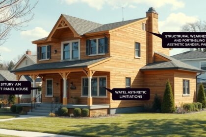 Szendvicspanel ház megjelenése a kertben