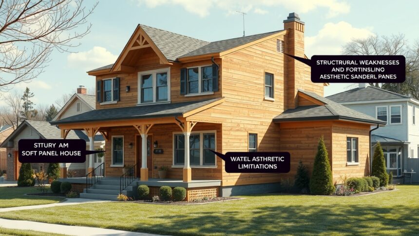 Szendvicspanel ház megjelenése a kertben