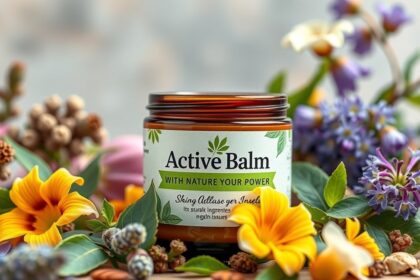Aktív balzsam természetes összetevőkkel bőrproblémákra.