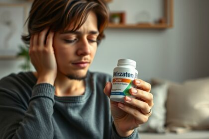 Férfi Mirzaten gyógyszert szed, a depresszió kezelésének jelei