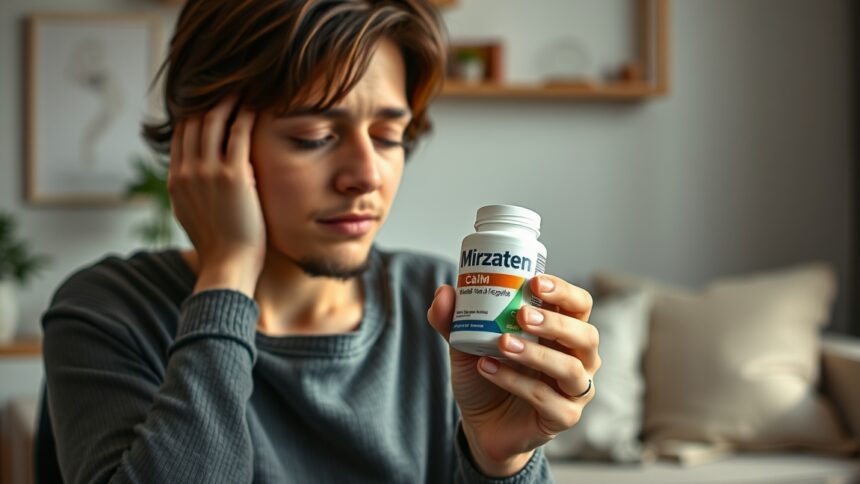 Férfi Mirzaten gyógyszert szed, a depresszió kezelésének jelei