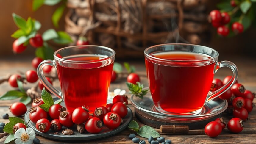 Csipkebogyó tea és friss csipkebogyó gyümölcsök alternatív gyógyászatban