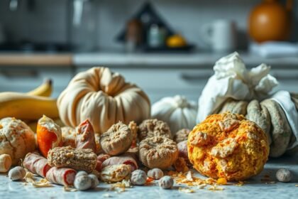 Megromlott ételek különböző példái, mint avas zsírok és olajok, konyhában