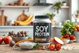 Szójafehérje izolátum tápláló ételekkel a konyhában
