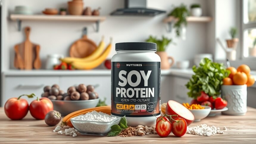 Szójafehérje izolátum tápláló ételekkel a konyhában