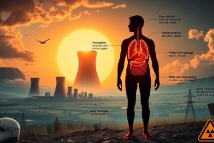 A nukleáris sugárzás hatása az emberi egészségre és a környezetre.