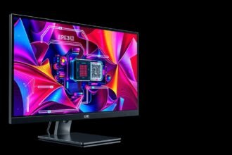 Színes LED monitor modern technológiával és dizájnnal.