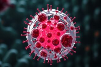 Színes sejtábrázolás, amely a sejt felépítését és működését szemlélteti.