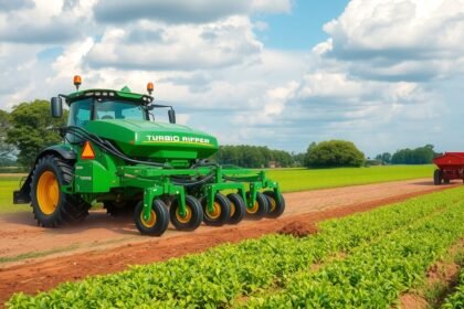 Turbo Ripper mezőgazdasági gép a tarlón, javítja a talajminőséget.