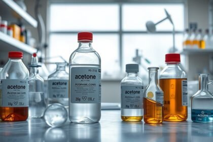 Az aceton különböző formái laboratóriumi környezetben.