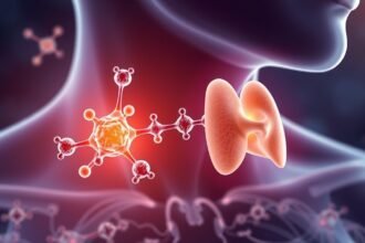 Molekuláris ábra a melatoninnal és a pajzsmiriggyel