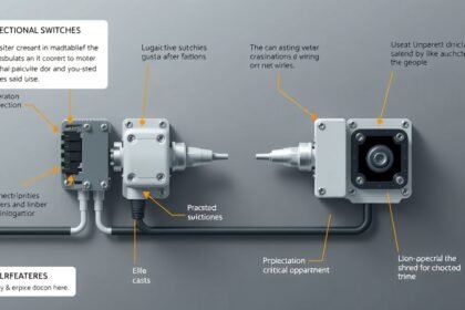 Irányváltó kapcsolók részletei és bekötésük magyarázata.