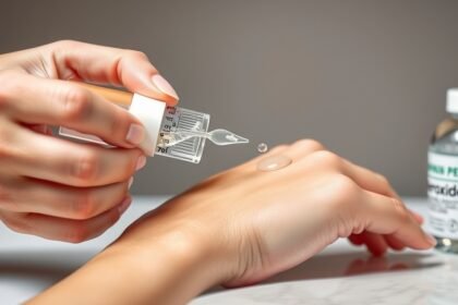 Hidrogén-peroxid bőrön való alkalmazása, csepegtetés