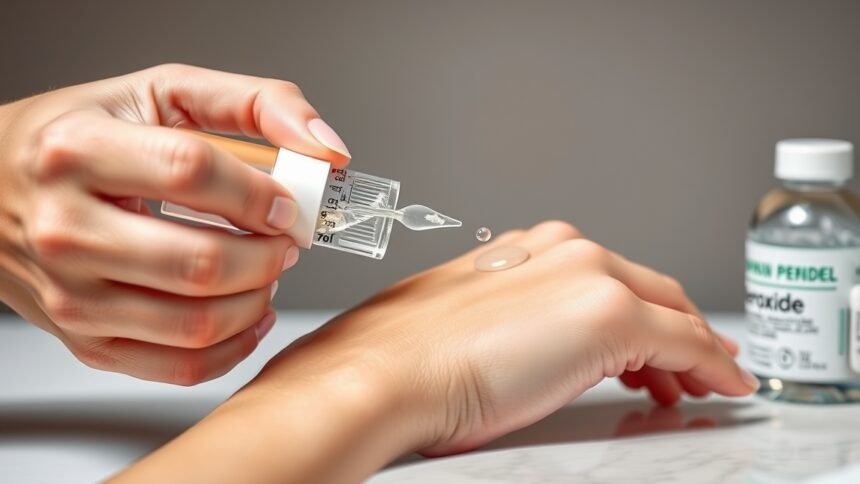 Hidrogén-peroxid bőrön való alkalmazása, csepegtetés