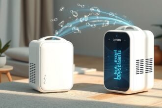 Hordozható oxigéngenerátor friss levegőhöz otthon vagy útközben.