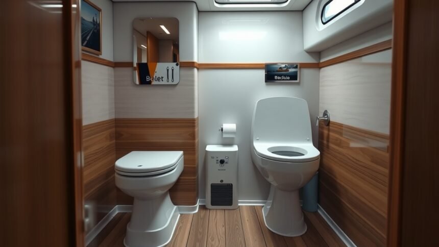 Modern hajó WC belső tér