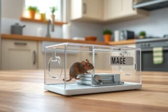 Élvefogó egérfogó rágcsálók ellen a konyhában.