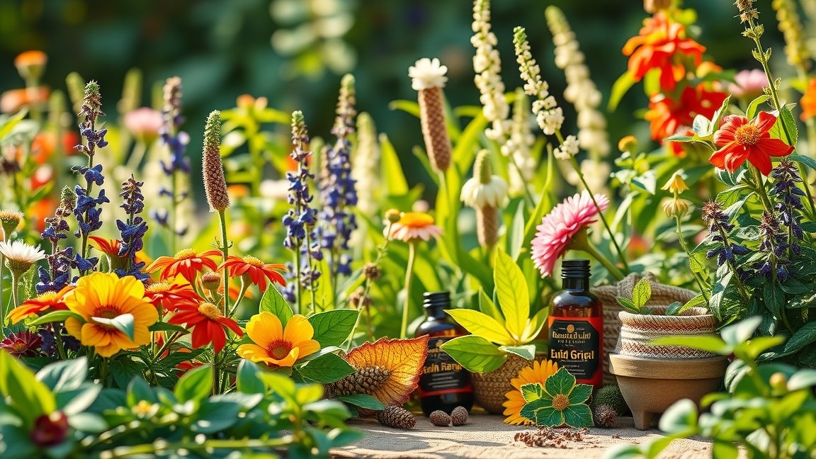 Színes virágok és Herbafulvo termékek az egészség javításáért.