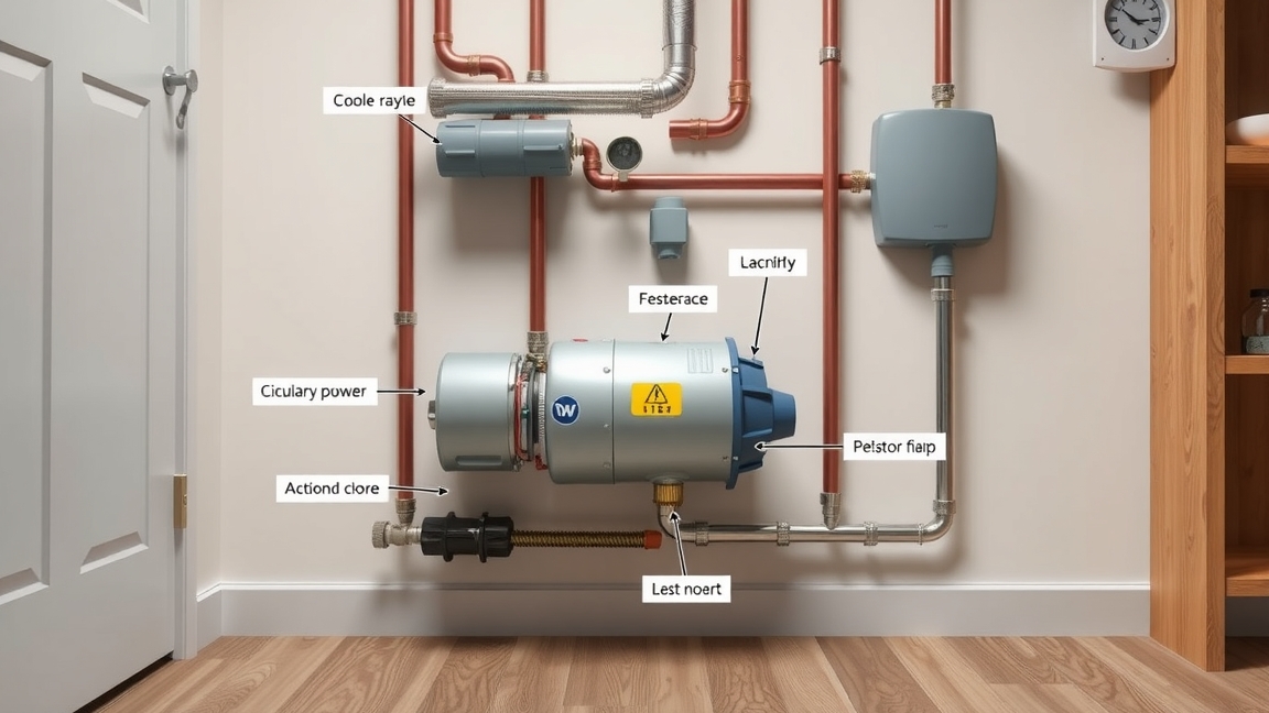 Keringető szivattyú és fűtési csőhálózat elrendezése