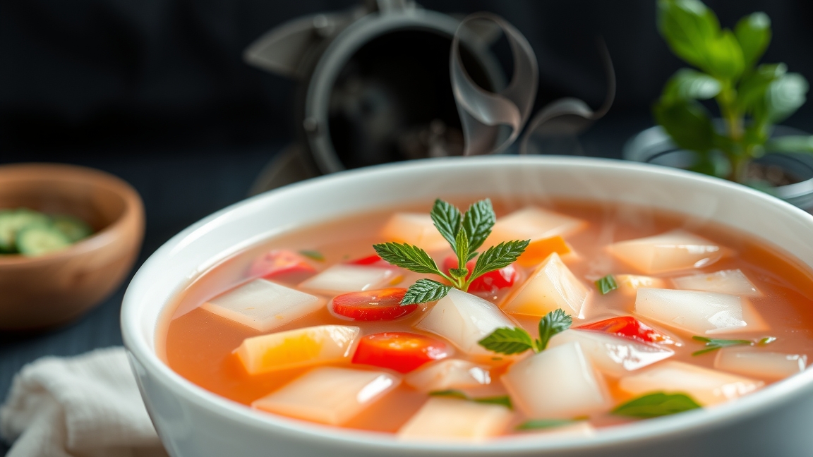 Friss, ízletes kocsonya étel egészséges összetevőkkel