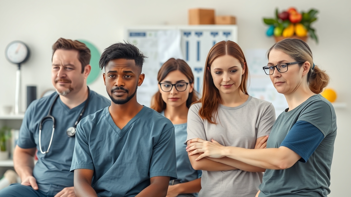 Egészségügyi szakemberek egy csoportja magas vérnyomásról beszélget