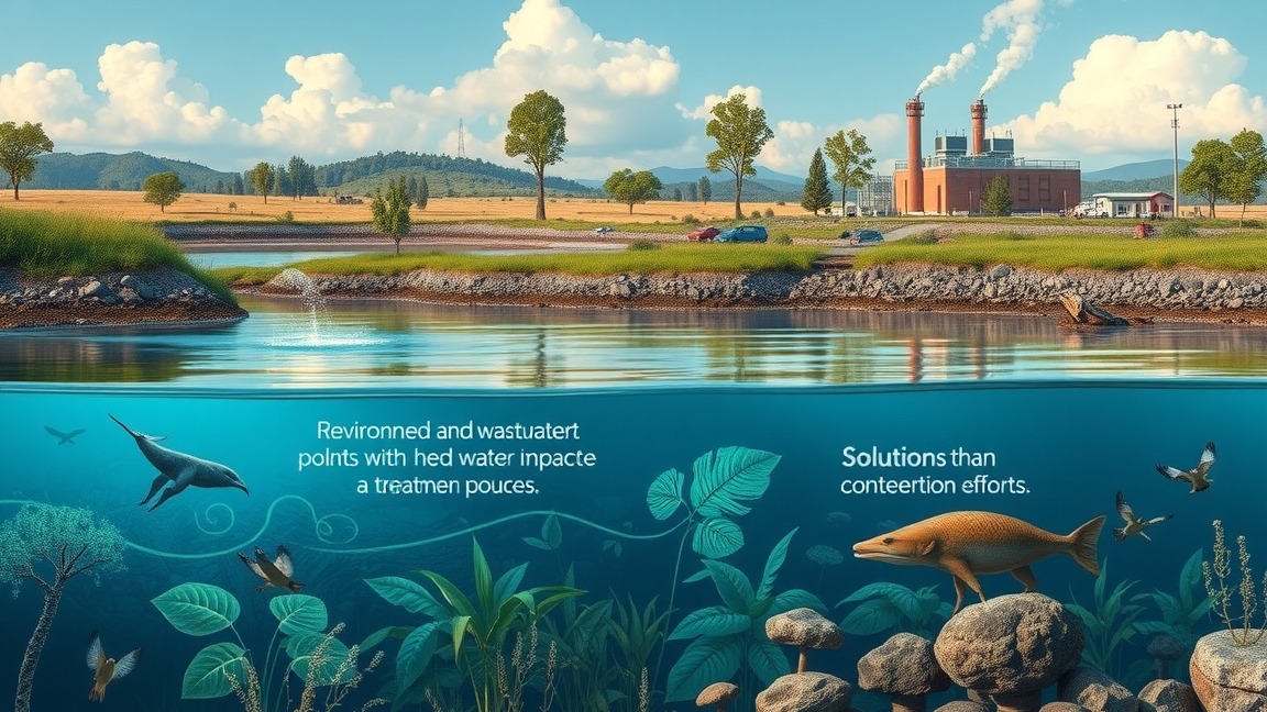 Kép a szennyvíz környezeti hatásairól és megoldásairól.