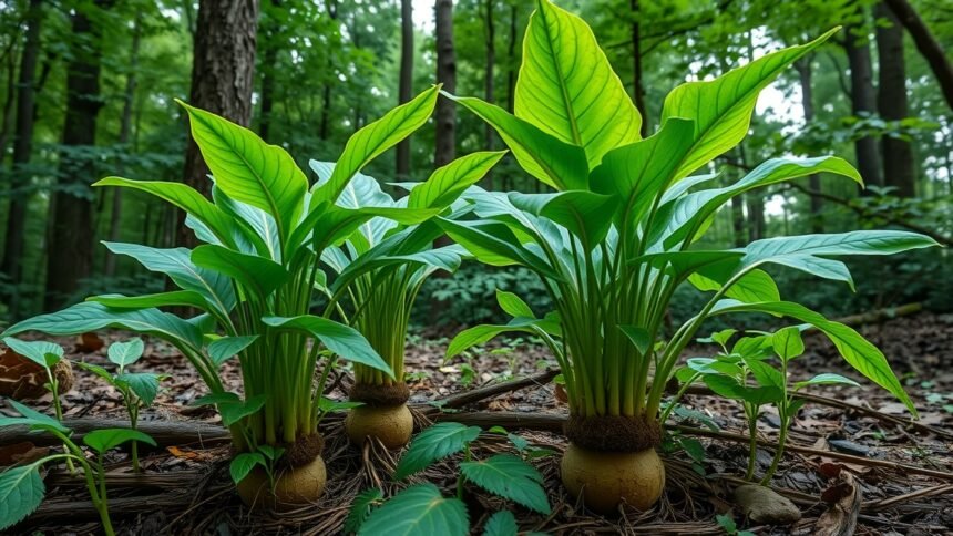 Diosgenin növények az erdőben, természetes támogatás az egészség megőrzéséhez.
