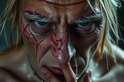 Függőséggel küzdő személy metamfetamin hatásai alatt.