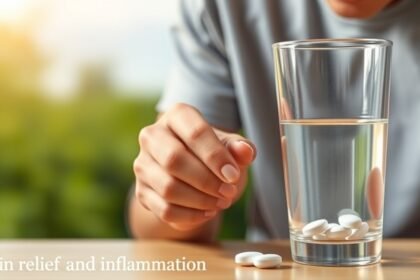 Ibuprofen tabletta vízben, fájdalomcsillapítás és gyulladáscsökkentés
