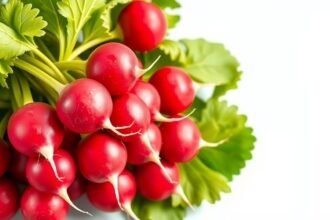 Friss retek zöld levelekkel, gazdag tápanyagokban