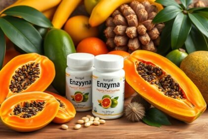 Friss papaya és enzim kapszulák egészségügyi előnyökkel