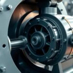 Centrifuga részlete, a szétválasztás technológiai eszköze.