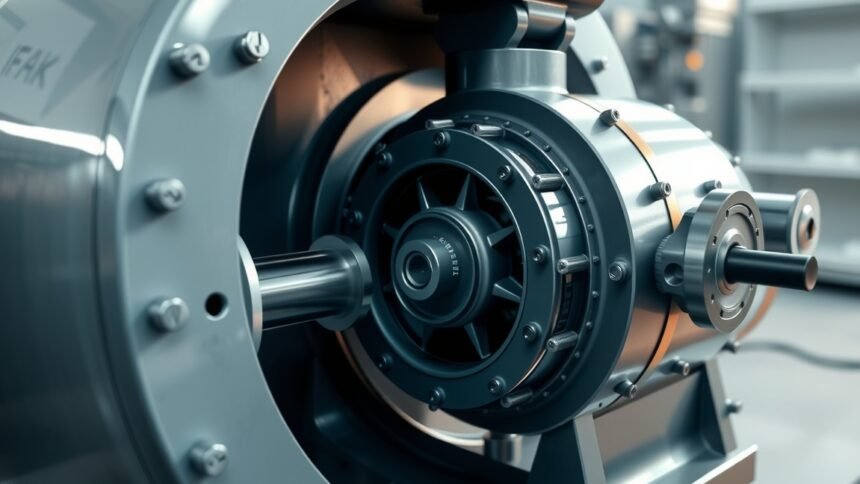 Centrifuga részlete, a szétválasztás technológiai eszköze.