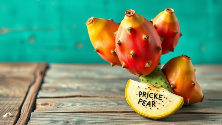 Színes kaktuszfüge gyümölcsök egy fán, friss és tápláló