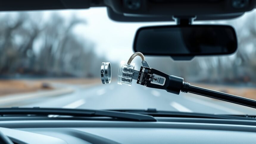 Ablaktörlő működése autóban, tiszta kilátás vezetés közben