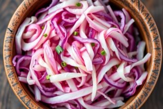 Friss, szeletelt savanyú káposzta egy tálban