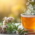 Cickafark tea és friss gyógynövények egy csészében