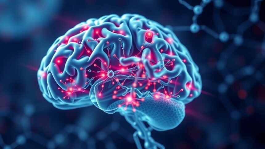 Digitális ábrázolás az agy és az endokannabinoid rendszer kölcsönhatásáról.