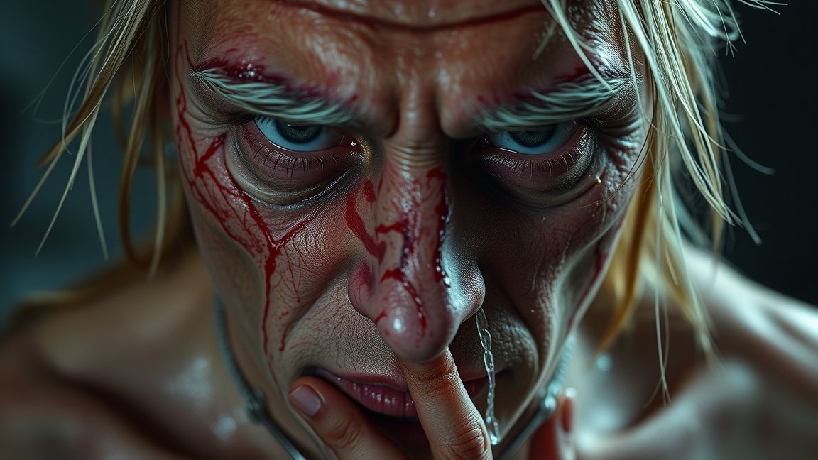 Függőséggel küzdő személy metamfetamin hatásai alatt.