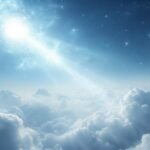 Sejtelmes éjszakai égbolt csillagokkal és fénnyel