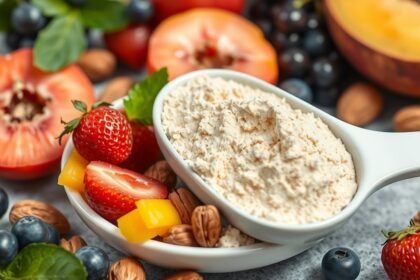 Tejsavófehérje izolátum, gyümölcsök és magvak környezetében.