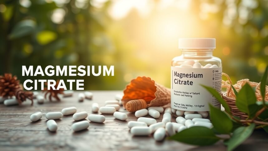 Magnézium-citrát táplálékkiegészítő, egészségügyi előnyökkel