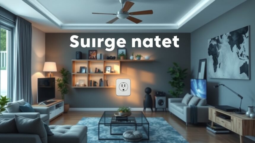 Túlfeszültségvédő a modern otthonban, biztonságos elektromos hálózatért.