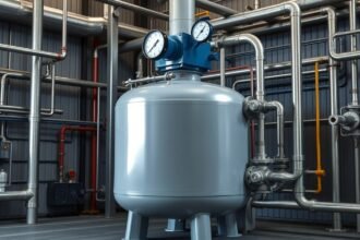 Nyomáskiegyenlítő tartály ipari rendszerben