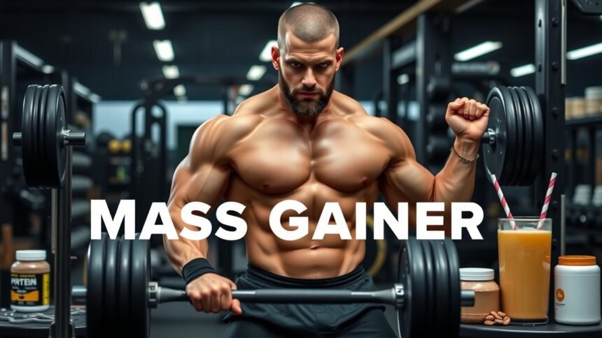 Izomtömeg növelés érdekében edző férfi a teremben