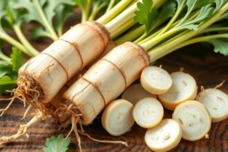 Friss torma gyökér és szeletei a természetes gyógyászatban.