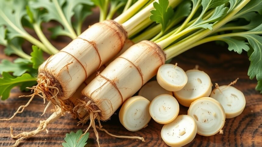 Friss torma gyökér és szeletei a természetes gyógyászatban.