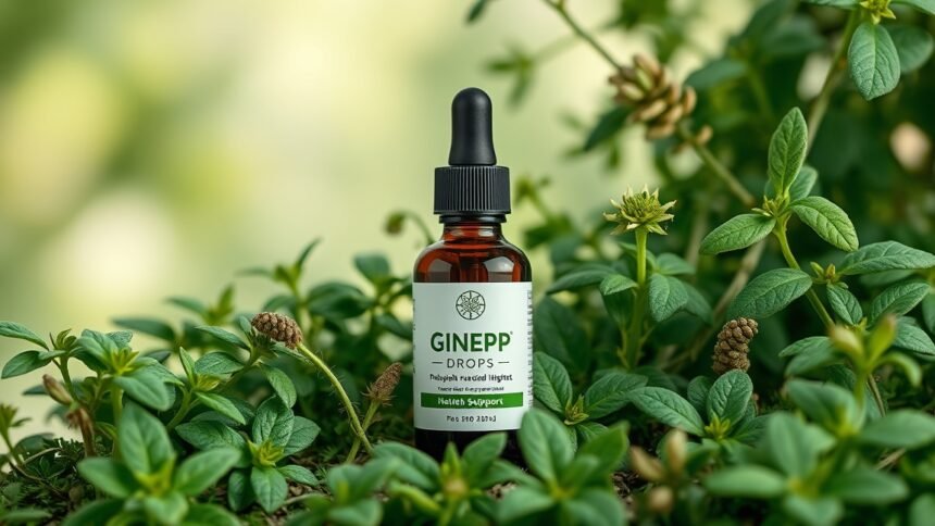 GINepp csepp üveg a természetes növények között