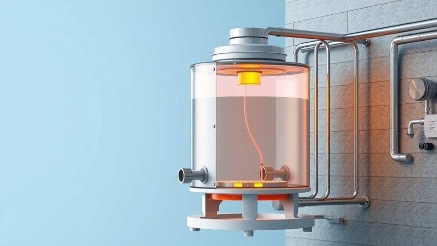 Hidrofor tartály a vízellátás biztosítására és nyomáskiegyenlítésre.